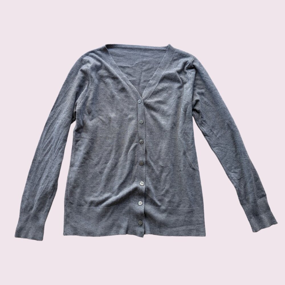 Grey cashmere button up cardigan small